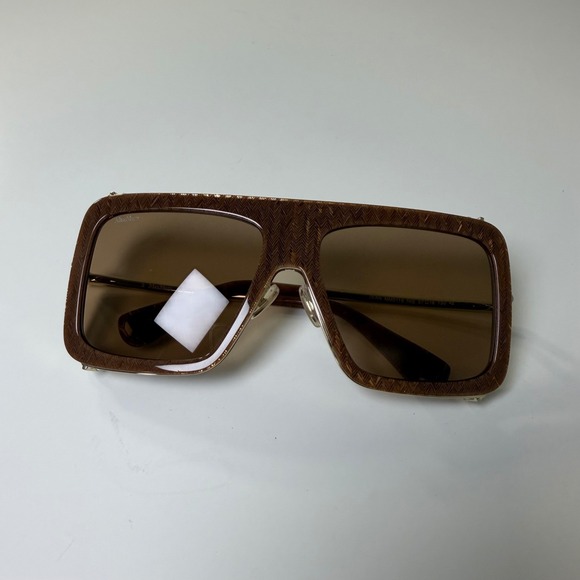 Max‎ Mara Jean MM0119 Jean Brown Textured Oversized Square Sunglasses  57-16-130 main image 10